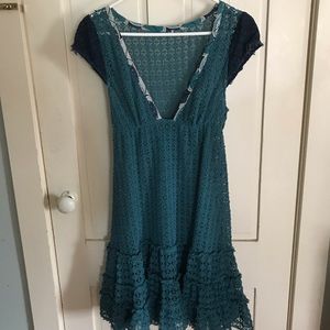 Blue knit dress